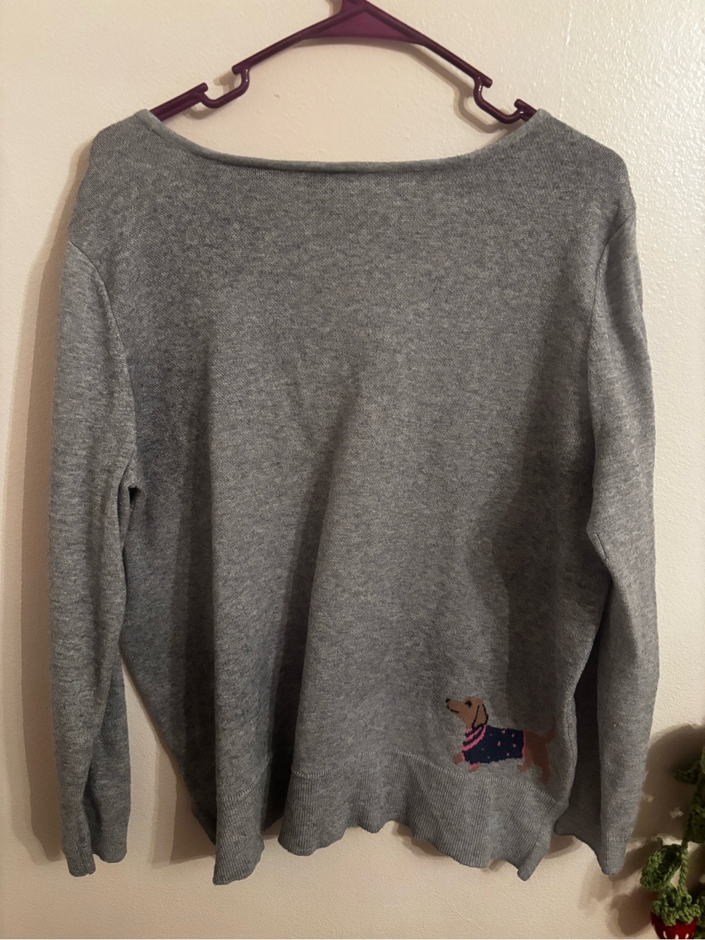 Astrologie Gray Crewneck Sweater with Dachshund Motif - Picture 2 of 2